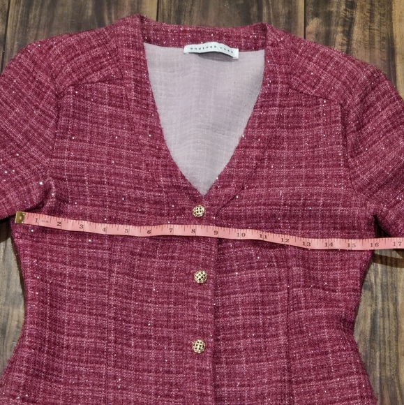 Endless Rose Premium Long Sleeve Pink Tweed Dress sz XS - Picture 3 of 11
